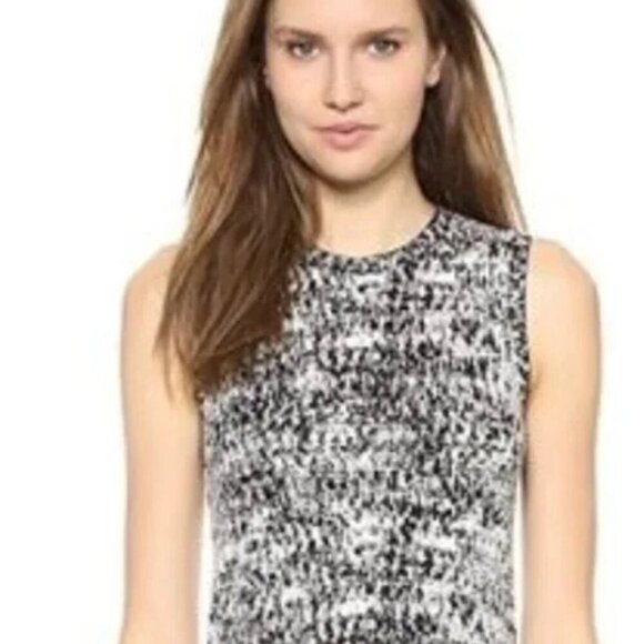 Theory Breeta Tweedscape Crop Sweater, Small - Picture 1 of 9